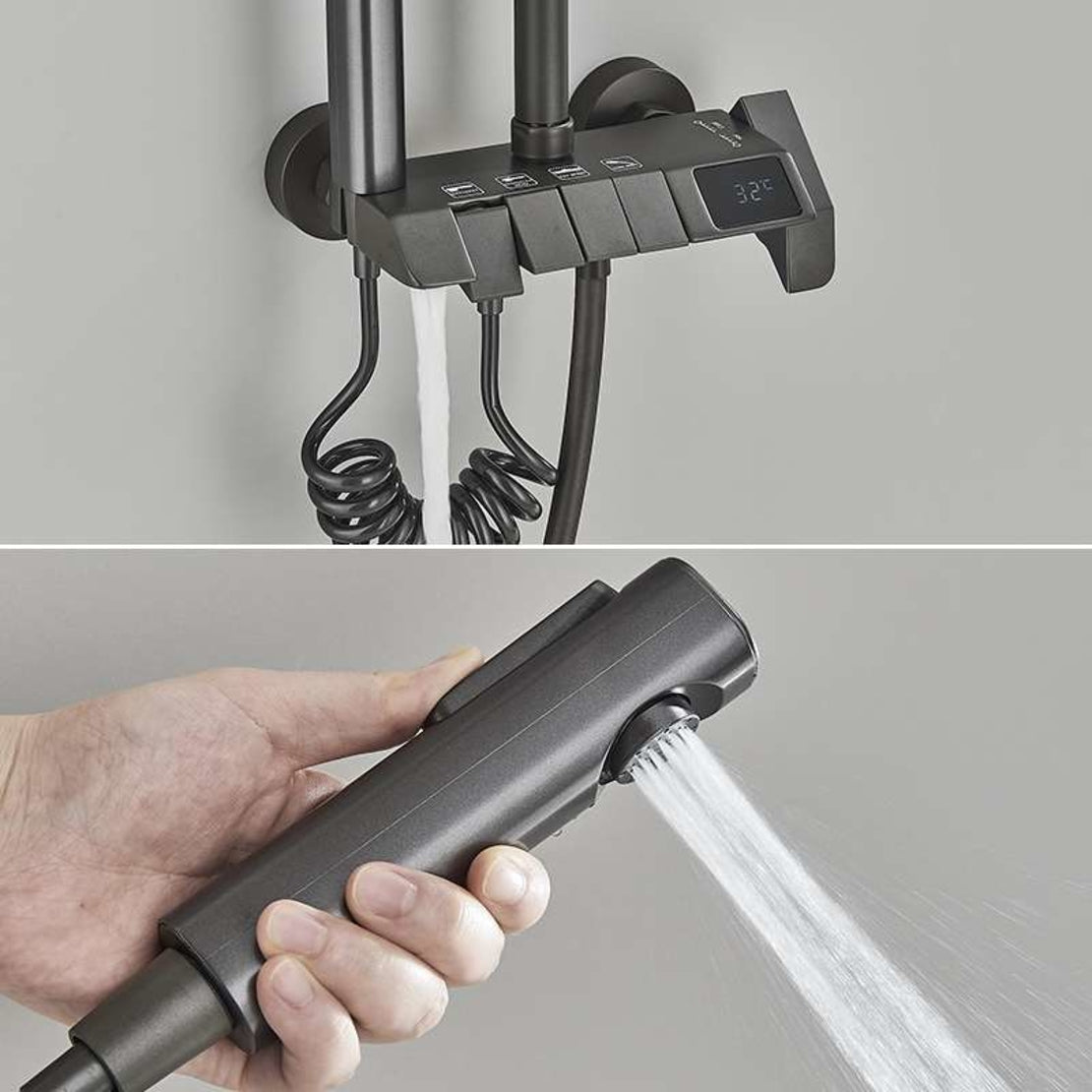 Bathroom shower system | Bathroom shower set Tetrasink | Bathroom faucet with shower and handset  SHBD1TS01 - Tetrasink