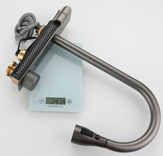Multifunctional kitchen sink | Tetra Sink | 4KN2S30475TS | set А | Multifunctional sink for kitchen with deep trough and high-quality waterfall mixer - Tetrasink