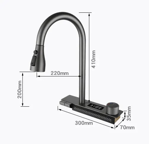 Multifunctional kitchen sink | Tetra Sink | 4KN2S30475TS | set B | Multifunctional sink for kitchen with deep trough and high-quality waterfall mixer - Tetrasink