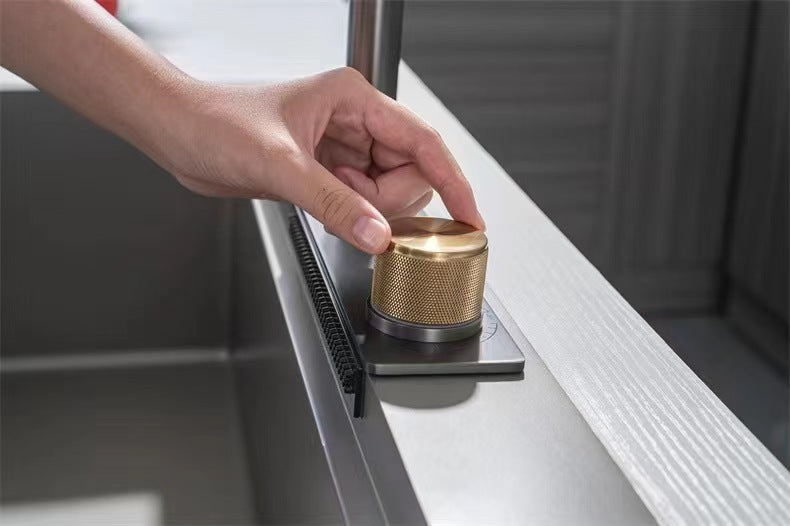 Multifunctional kitchen sink | Tetra Sink | 1NS30468TS | Multifunctional sink for kitchen with deep trough and high-quality waterfall mixer - Tetrasink