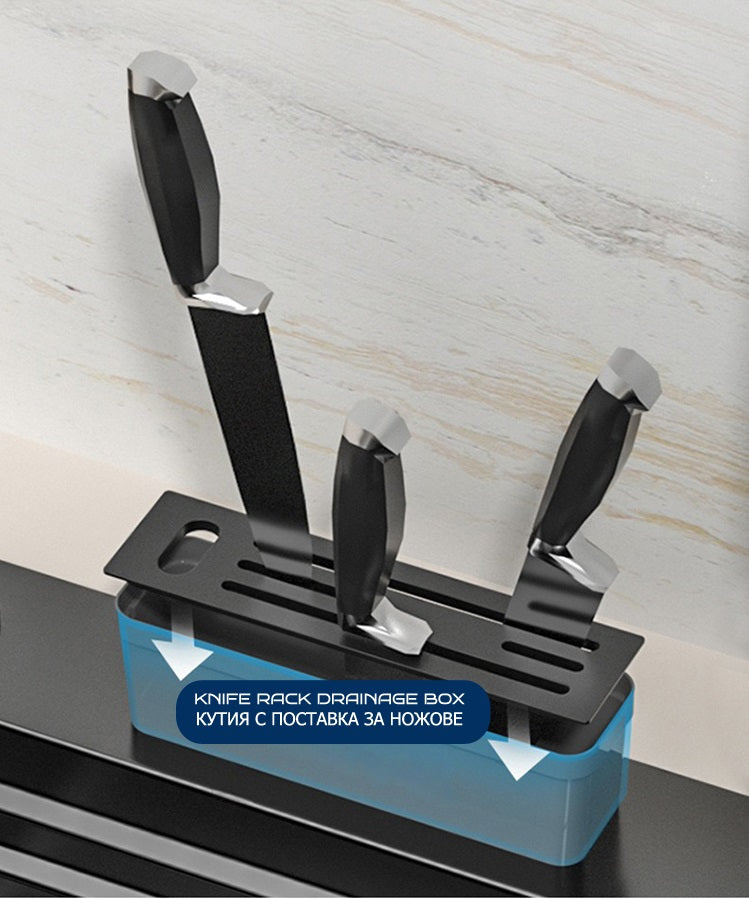 Multifunctional kitchen sink | Tetra Sink | 4KNS30475TS | set А | Multifunctional sink for kitchen with deep trough and high-quality waterfall mixer - Tetrasink