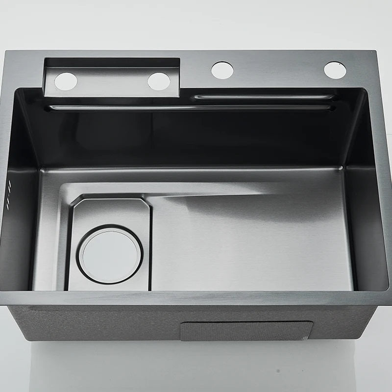 Multifunctional kitchen sink | Tetra Sink | 2NS30460TSKL | Multifunctional sink for kitchen with deep trough and high-quality waterfall mixer - Tetrasink