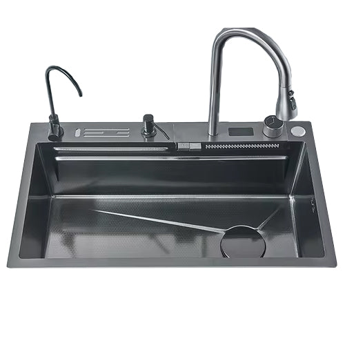 Multifunctional kitchen sink | Tetra Sink | 4KN2S30475TS | set B | Multifunctional sink for kitchen with deep trough and high-quality waterfall mixer - Tetrasink