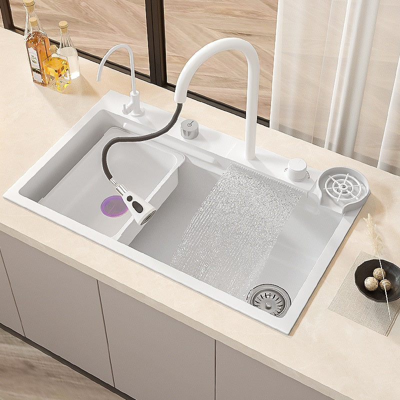 Multifunctional kitchen sink | Tetra Sink | 5BCGNS30468TS | Multifunctional sink for kitchen with deep trough and high-quality waterfall mixer - Tetrasink