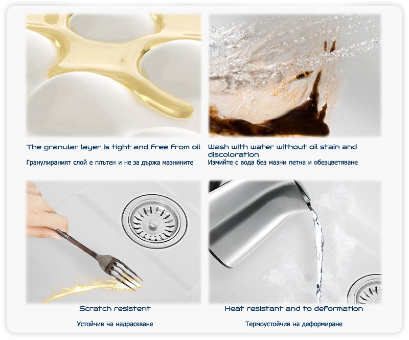 Multifunctional kitchen sink | Tetra Sink | 5BCGNS30475TS | Multifunctional sink for kitchen with deep trough and high-quality waterfall mixer - Tetrasink