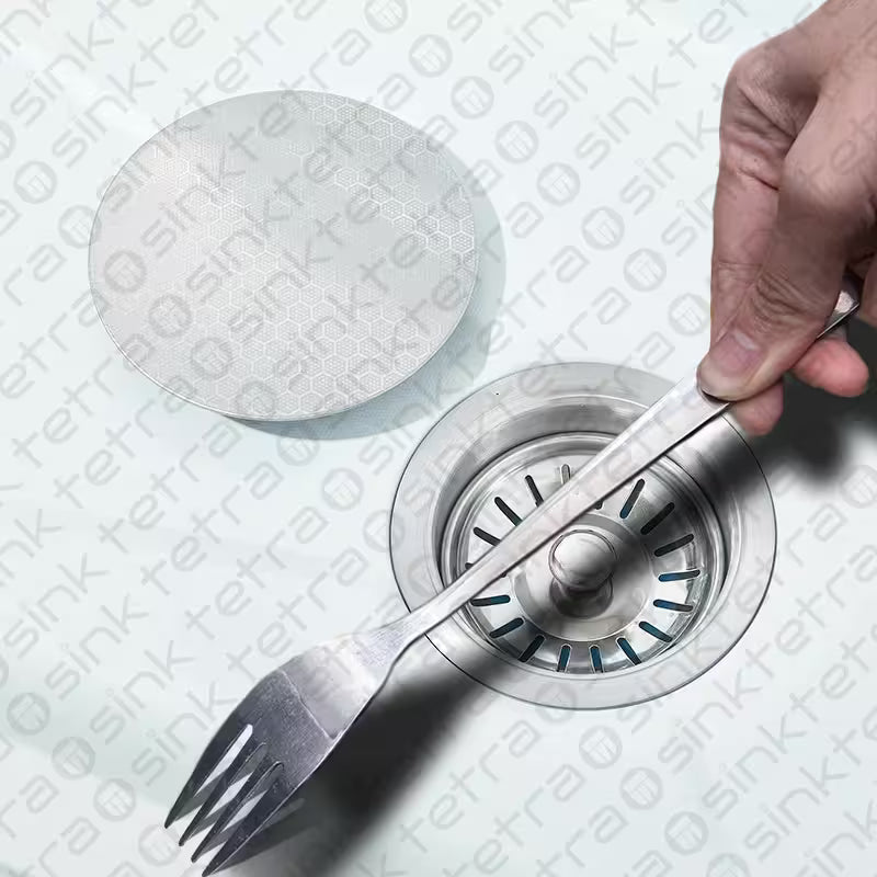 Tetrasink multifunctional sink white kitchen sink with fork showing anty scratch nano coating on a branded background