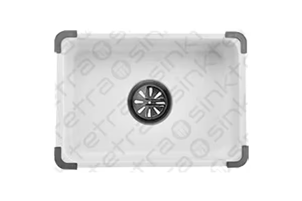 White movable basin with a central circular component on a white background