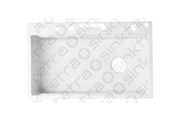 Tetrasink multifunctional sink white kitchen sink with a textured surface and visible branding on a white background