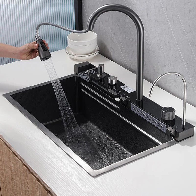 Multifunctional deep kitchen sink with Multifunctional mixing system 6in1 TETRA SINK 6NBS30475TS 6