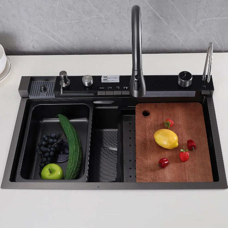 Multifunctional deep kitchen sink with Multifunctional mixing system 6in1 TETRA SINK 6NBS30475TS 