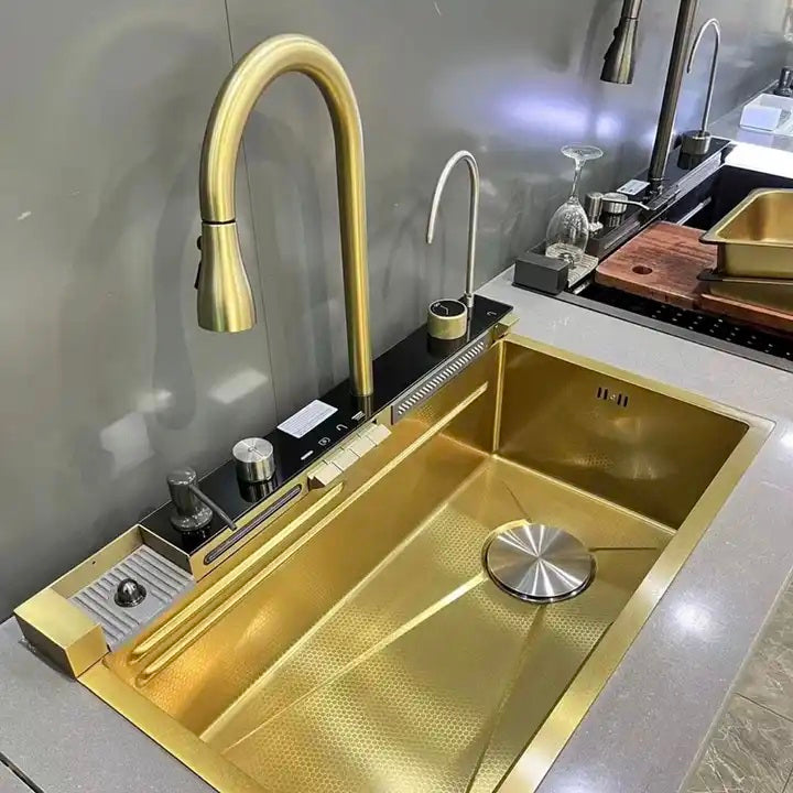 Мултифункционална мивка за кухня | Тетра Синк | 6NGS30475TS | Многофункционална мивка за кухня с дълбоко корито и висококачествена смесителна система водопад