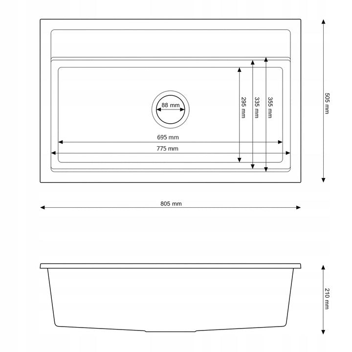 Granite Sink For Kitchen ASTI 80