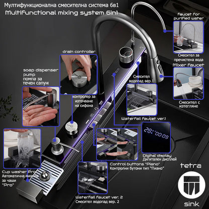 Multifunctional mixing system 6in1 TETRA SINK 6NBS30475TS info