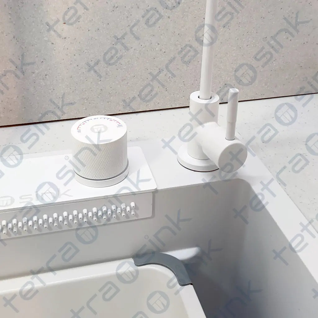 Chiuveta de bucatarie multifunctionala | Tetra Sink | 5BCGNS30468TS | Chiuvetă multifuncțională pentru bucătărie cu jgheab adânc și baterie cascadă de înaltă calitate