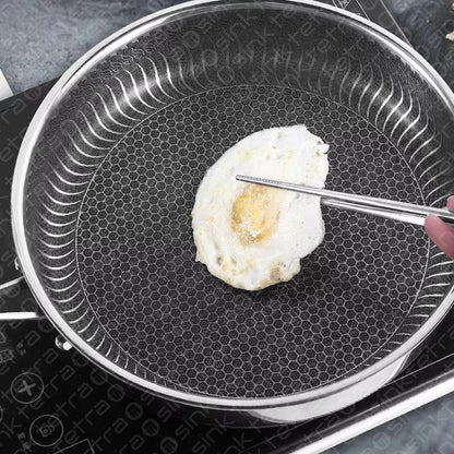 Non-Stick Steel Frying Pan 316 Stainless Steel | TetraSink Panhex | 3D Honeycomb nano platinum coating