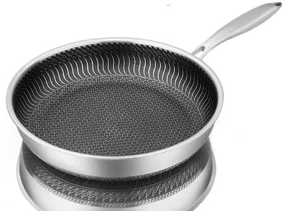 Non-Stick Steel Frying Pan 316 Stainless Steel | TetraSink Panhex | 3D Honeycomb nano platinum coating